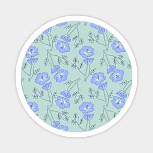 Nemophila flowers pattern Magnet